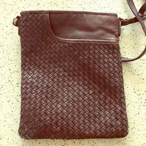 MARGOT genuine leather woven cross body